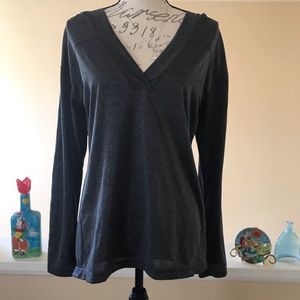 Zella long sleeve hooded top blue-gray
